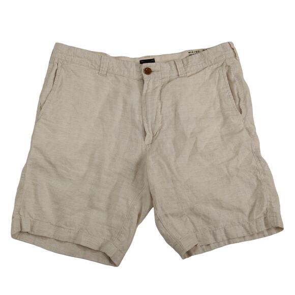 J. Crew men's light khaki shorts sz 34 inseam 9 inches‎ - Picture 1 of 3